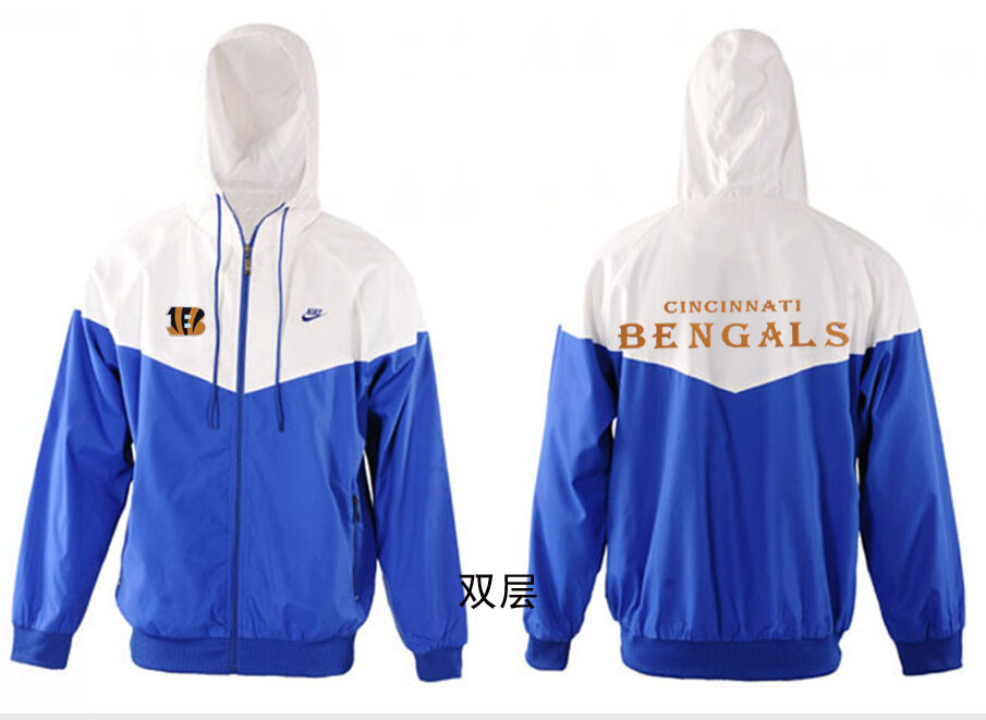 NFL Cincinnati Bengals White Blue Jacket