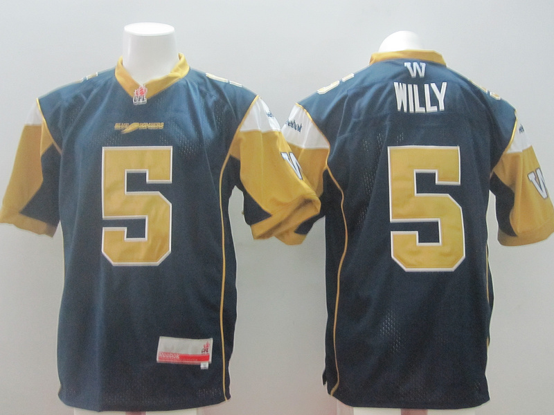 NCAA Bombers #5 Drew Willy Navy Blue CFL Jersey