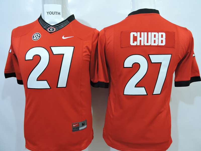 NCAA Bulldogs #27 Chubb Red Limited Stitched Youth Jersey