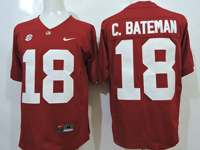 NCAA Alabama Crimson Tide #18 C.Bateman Red Jersey