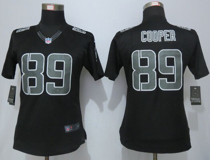 Women New Nike Oakland Raiders 89 Cooper Impact Limited Black Jerseys