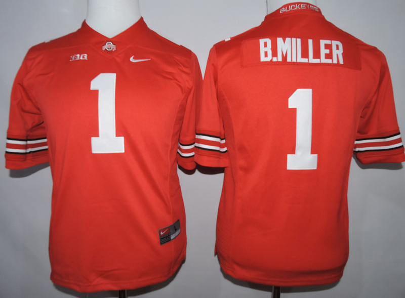 NCAA Ohio State Buckeyes #1 Braxton Miller Red Women Jersey
