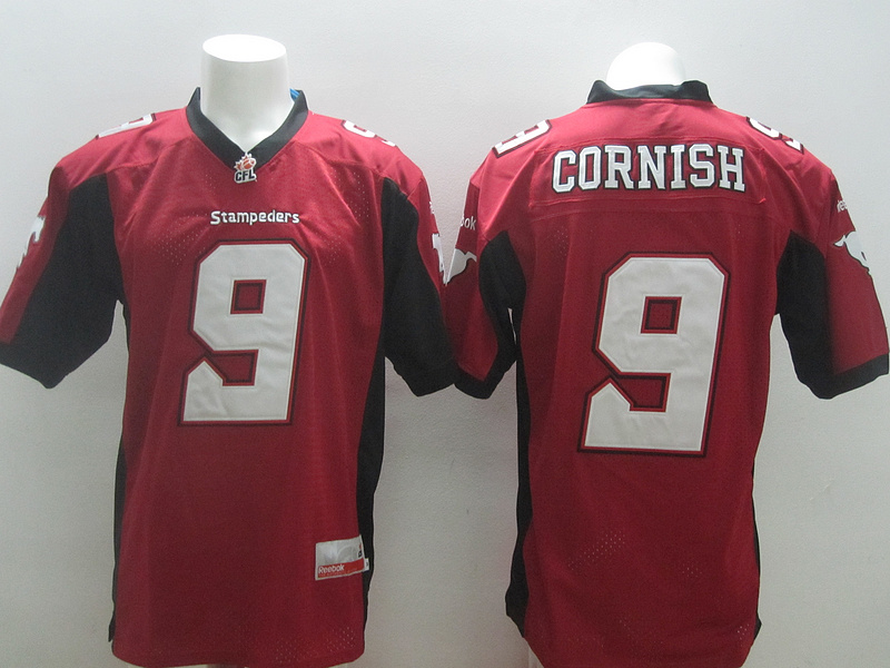 NCAA Calgary Stampeders #9 Cornish Red CFL Jersey