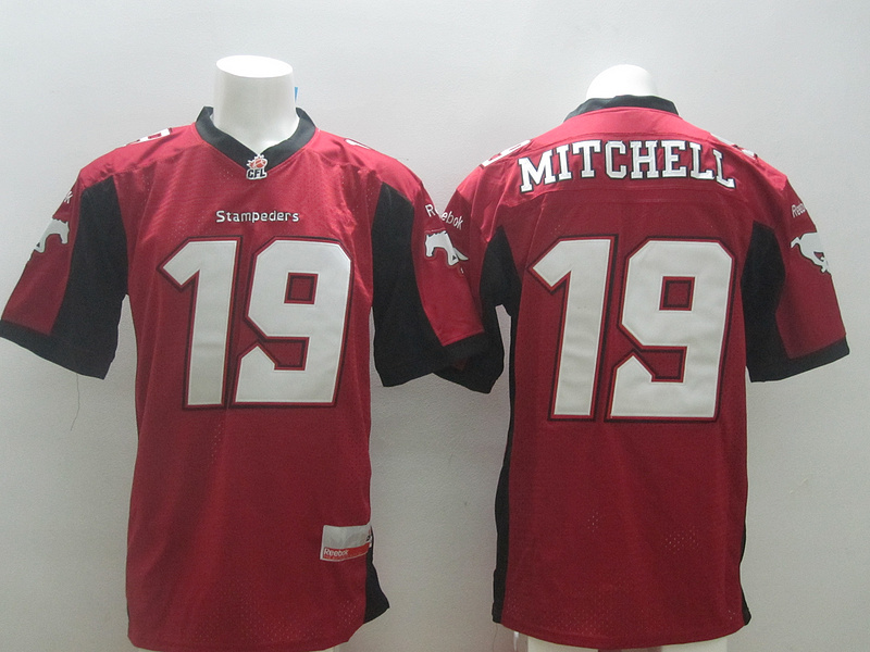 NCAA Calgary Stampeders #19 Mitchell Red CFL Jersey