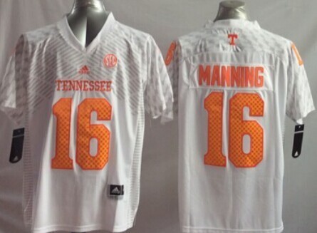 NCAA Tennessee Volunteers #16 Manning White Youth Jersey