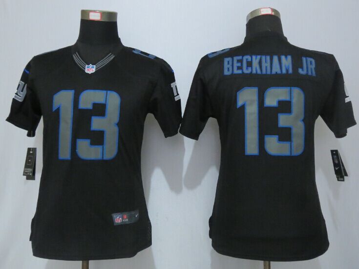 Women New Nike York Giants 13 Beckham jr Impact Limited Black Jerseys