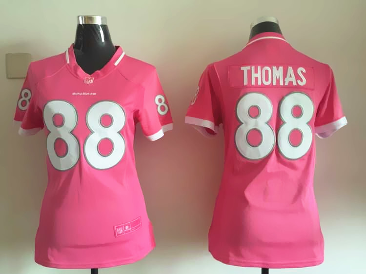 Women Nike Denver Broncos #88 Thomas Pink Bubble Gum Jersey