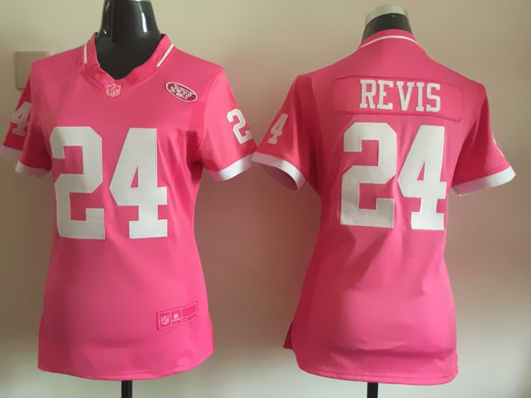 Women Nike New York Jets #24 Revis Pink Bubble Gum Jersey
