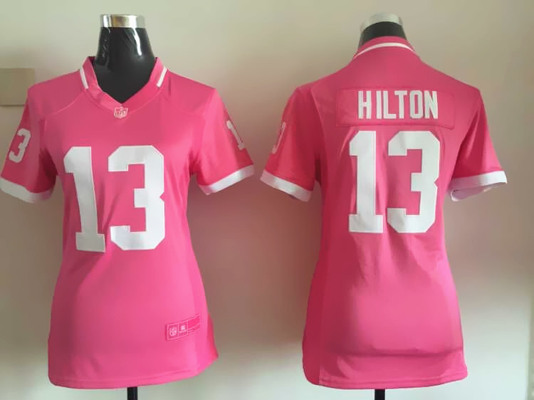 Women Nike Indianapolis Colts #13 Hilton Pink Bubble Gum Jersey