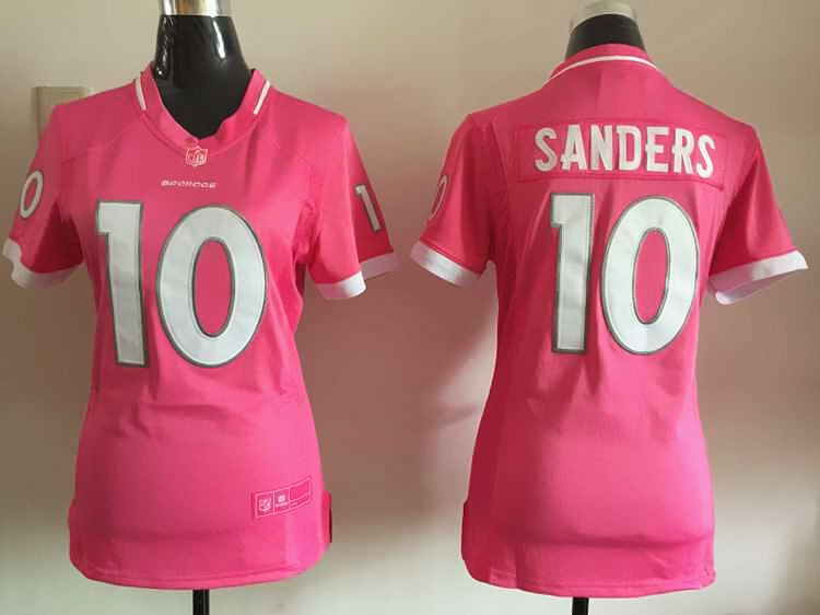 Women Nike Denver Broncos #10 Sanders Pink Bubble Gum Jersey