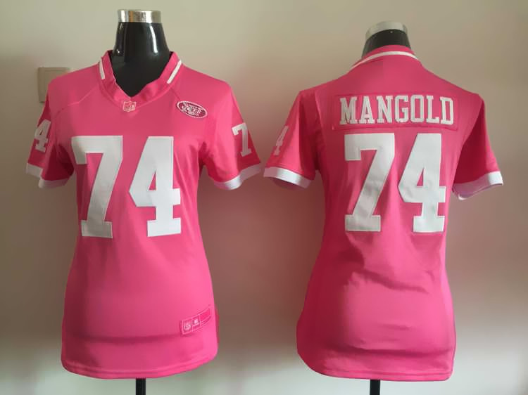 Women Nike New York Jets #74 Mangold Pink Bubble Gum Jersey