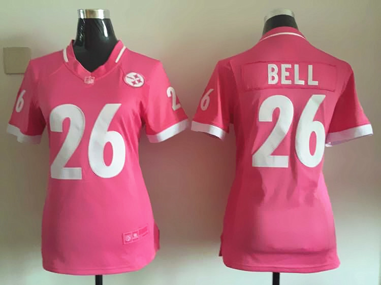 Women Nike Pittsburgh Steelers #26 Bell Pink Bubble Gum Jersey