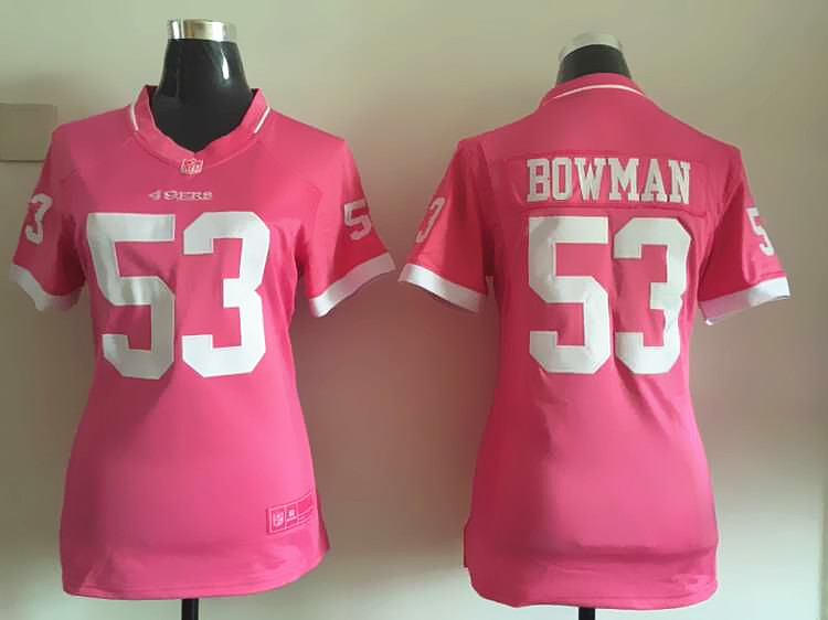 Women Nike San Francisco 49ers #53 Bowman Pink Bubble Gum Jersey