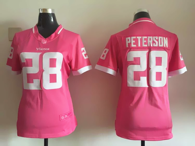Women Nike Minnesota Vikings #28 Peterson Pink Bubble Gum Jersey