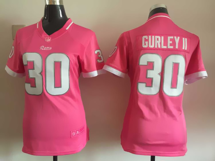 Women Nike St.Louis Rams #30 Gurley II Pink Bubble Gum Jersey