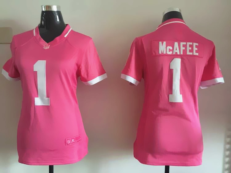 Women Nike Indianapolis Colts #1 McAfee Pink Bubble Gum Jersey