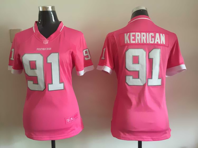 Women Nike Washington Redskins #91 Kerrigan Pink Bubble Gum Jersey