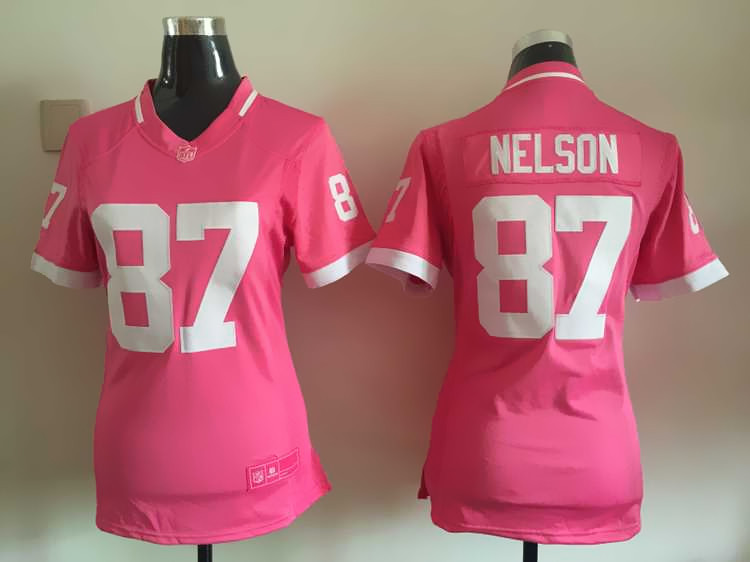 Women Nike Green Bay Packers #87 Nelson Pink Bubble Gum Jersey