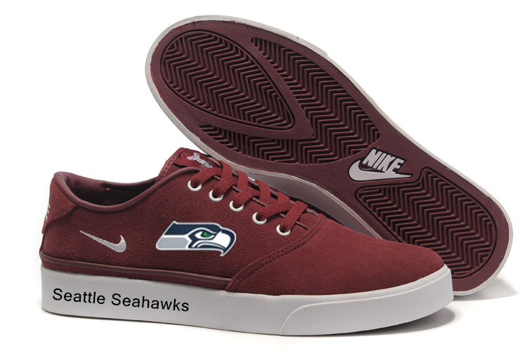 Seattle Seahawks Training Shoes with Flat Sole Red