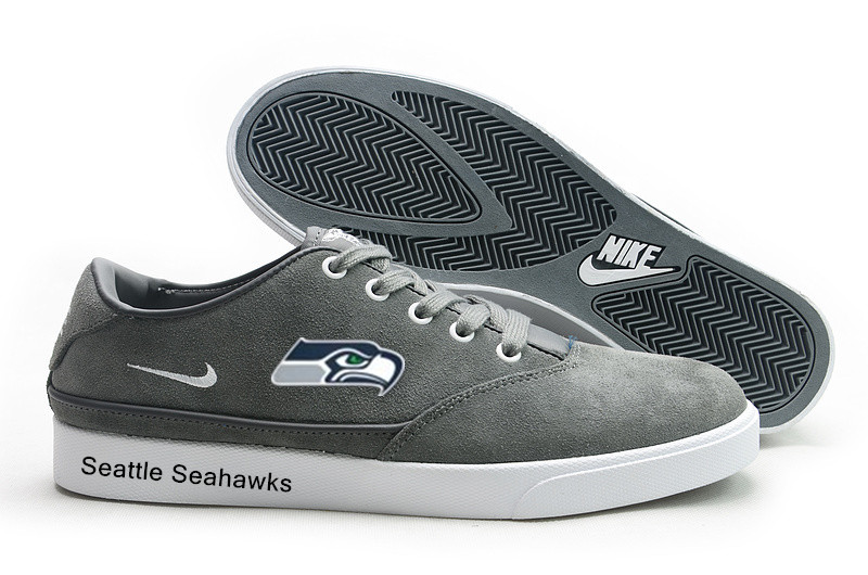 Seattle Seahawks Training Shoes with Flat Sole Grey