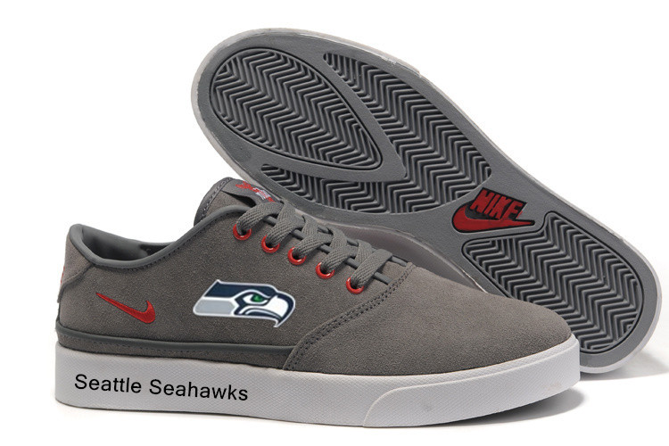 Seattle Seahawks Training Shoes with Flat Sole Grey Color