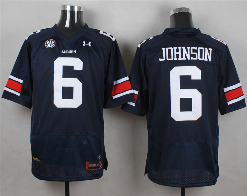 NCAA Auburn Tigers #6 Johnson Navy Blue Jersey