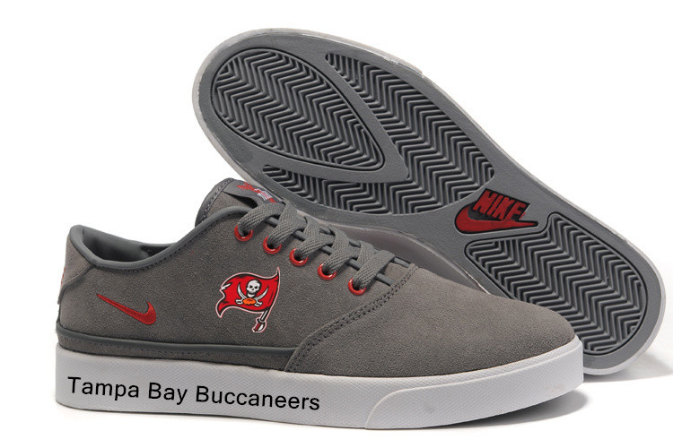 Tampa Bay Buccaneers Training Shoes with Flat Sole Grey Color