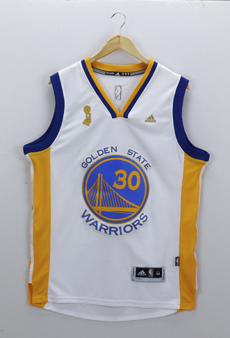 NBA Golden State Warriors #30 Curry White Champion Jersey