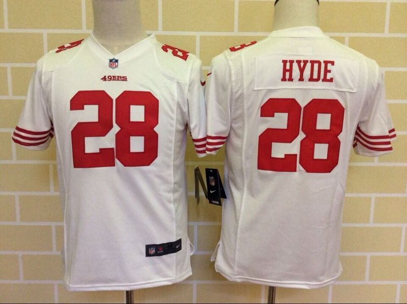 Kids Nike NFL San Francisco 49ers #28 Hyde White Jersey