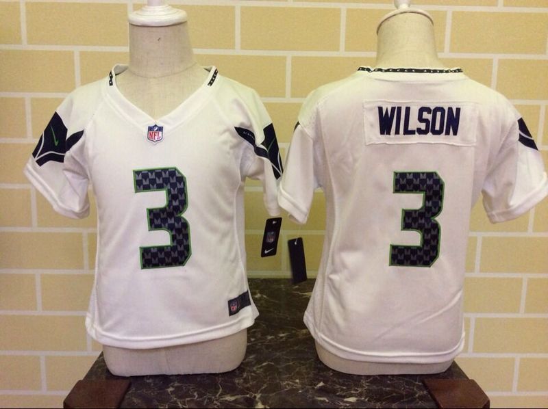 Nike Seattle Seahawks #3 Wilson White Kids Jersey (2-5Y)