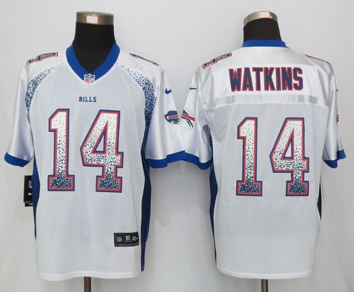 New Nike Buffalo Bills 14 Watkins Drift Fashion White Elite Jerseys