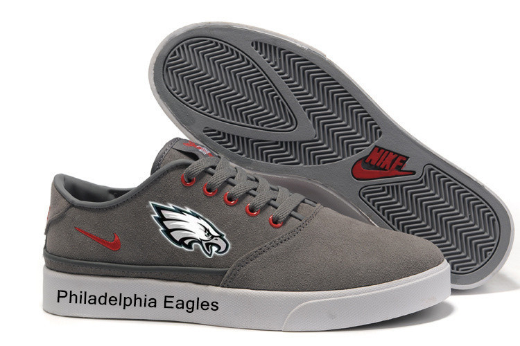 NFL Philadelphia Eagles Training Shoes with Flat Sole Grey