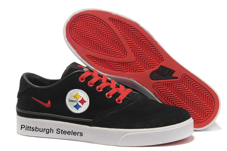 NFL Pittsburgh Steelers Training Shoes with Flat Sole Black Red