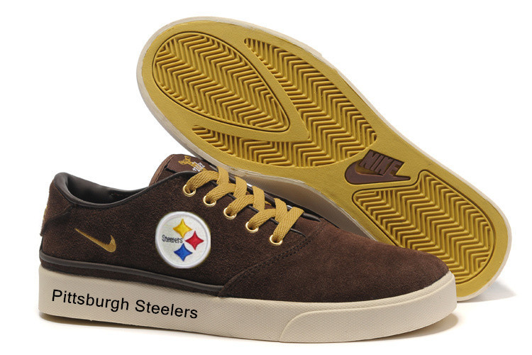 NFL Pittsburgh Steelers Training Shoes with Flat Sole Brown