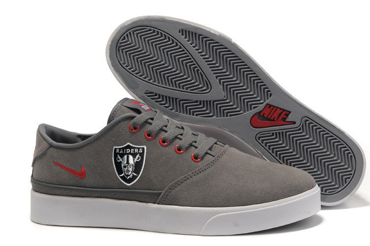NFL Oakland Raiders Training Shoes with Flat Sole Grey 