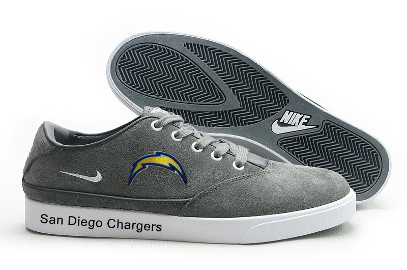 NFL San Diego Chargers Training Shoes with Flat Sole Grey