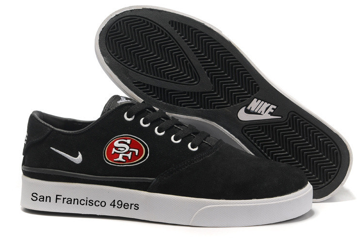 NFL San Francisco 49ers Training Shoes with Flat Sole Black Color