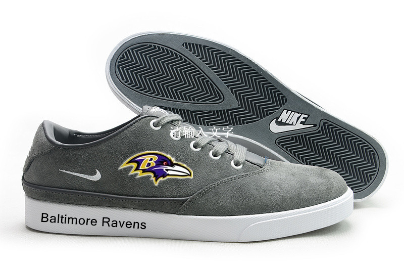 NFL Baltimore Ravens Training Shoes with Flat Sole Grey Color