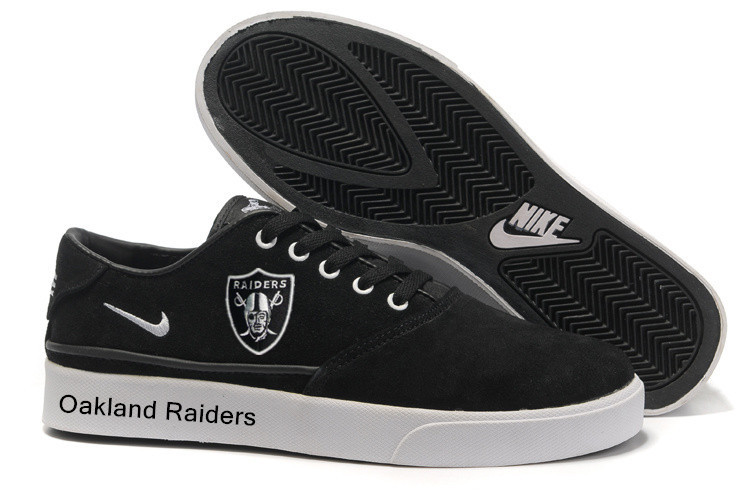 NFL Oakland Raiders Training Shoes with Flat Sole Black Color