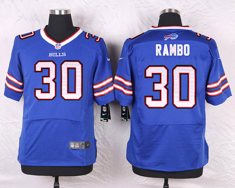 Nike Buffalo Bills #30 Rambo Blue Elite Jersey