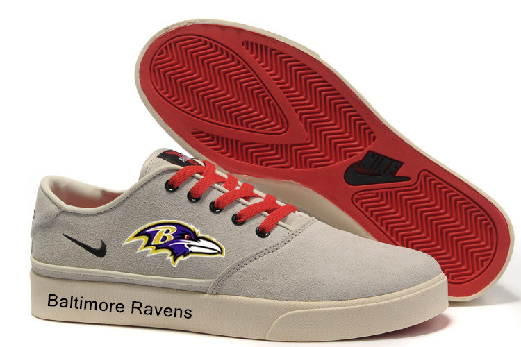 NFL Baltimore Ravens Training Shoes with Flat Sole Cream