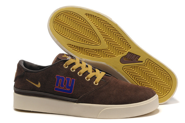 NFL New York Giants Training Shoes with Flat Sole Brown