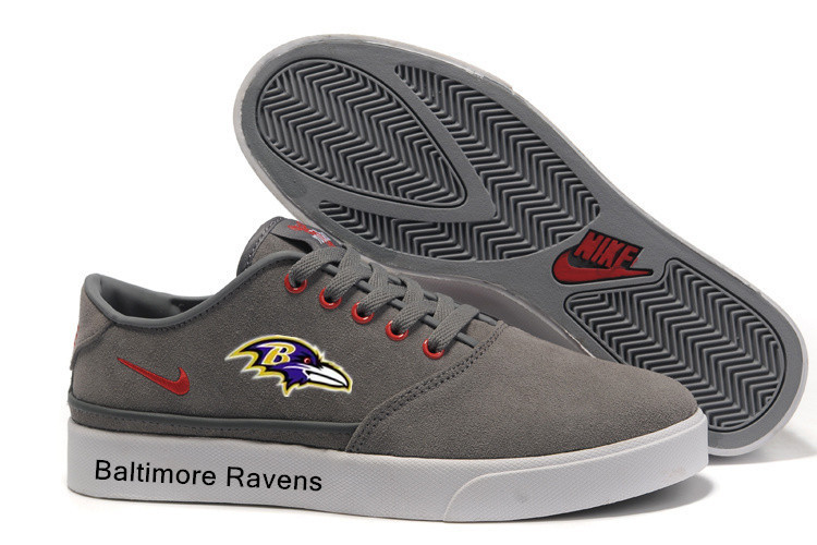 NFL Baltimore Ravens Training Shoes with Flat Sole Grey