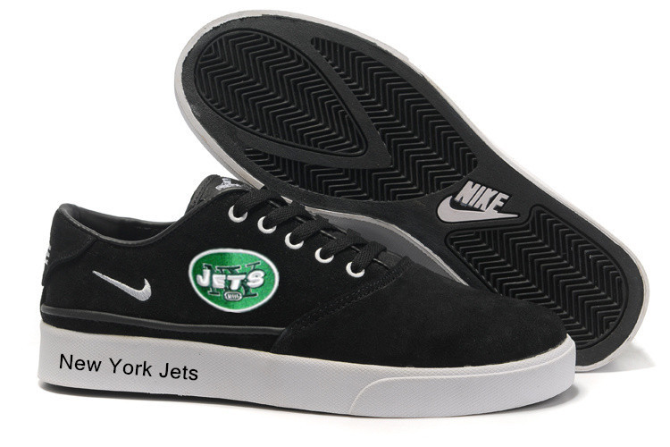 NFL New York Jets Training Shoes with Flat Sole Black Color