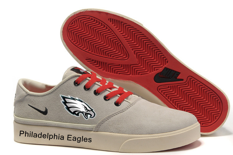 NFL Philadelphia Eagles Training Shoes with Flat Sole Cream