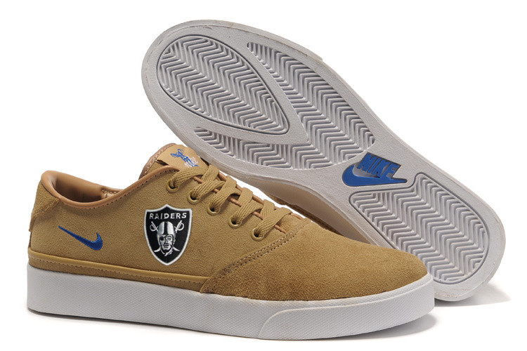 NFL Oakland Raiders Training Shoes with Flat Sole Yellow