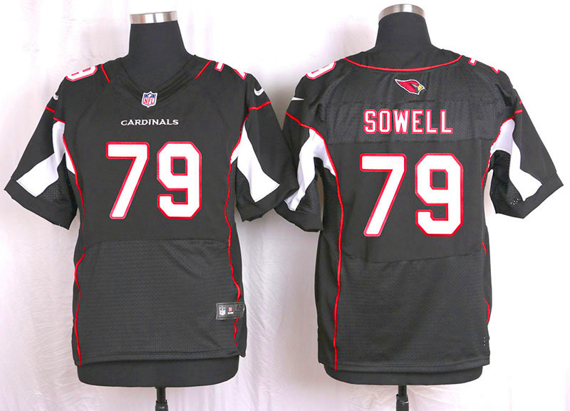 Nike Arizaona Cardinals #79 Sowell Black Elite Jersey