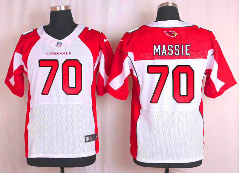 Nike Arizaona Cardinals #70 Massie White Elite Jersey