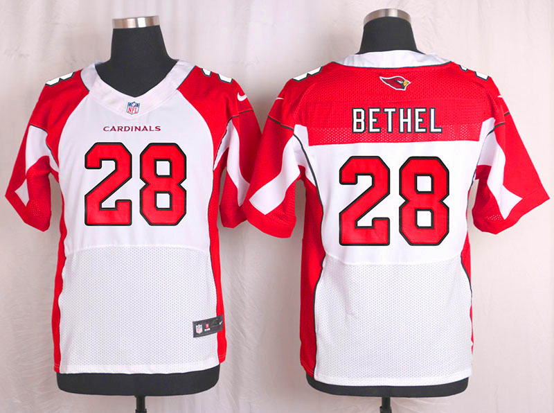 Nike Arizaona Cardinals #28 Bethel White Elite Jersey