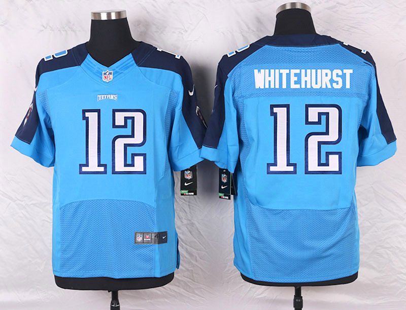 Nike Tennessee Titans #12 Whitehurst Blue Elite Jersey